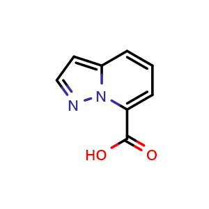 Chemical structure of pyrazolo[1,5-a]pyridine-7-carboxylic acid , CAS 474432-62-7, AChemBlock S75447