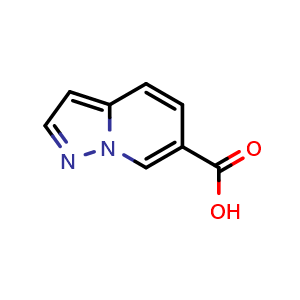 Chemical structure of pyrazolo[1,5-a]pyridine-6-carboxylic acid , CAS 474432-61-6, AChemBlock S75448