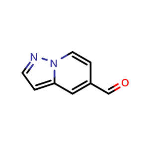 Chemical structure of pyrazolo[1,5-a]pyridine-5-carbaldehyde , CAS 474432-59-2, AChemBlock S75449