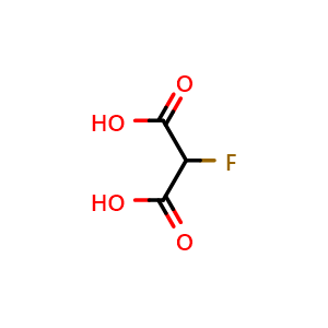 Chemical structure of 2-fluoropropanedioic acid , CAS 473-87-0, AChemBlock S75453