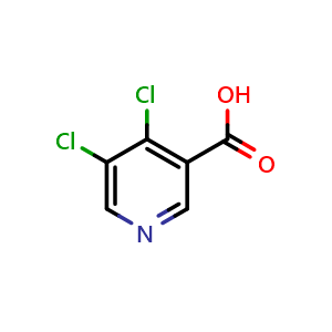 Chemical structure of 4,5-dichloropyridine-3-carboxylic acid , CAS 473837-10-4, AChemBlock S75454