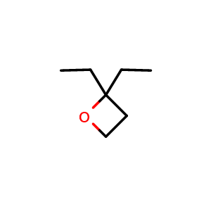 Chemical structure of 2,2-diethyloxetane , CAS 4737-49-9, AChemBlock S75455