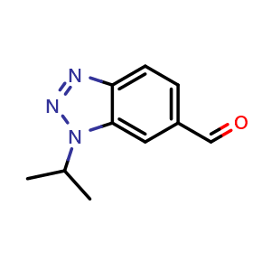 Chemical structure of 1-(propan-2-yl)-1H-1,2,3-benzotriazole-6-carbaldehyde , CAS 467235-07-0, AChemBlock S75464
