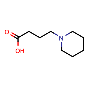 Chemical structure of 4-(piperidin-1-yl)butanoic acid , CAS 4672-16-6, AChemBlock S75466