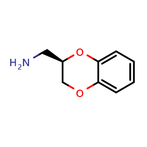 Chemical structure of [(3R)-2,3-dihydro-1,4-benzodioxin-3-yl]methanamine , CAS 46049-48-3, AChemBlock S75474