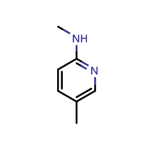 Chemical structure of N,5-dimethylpyridin-2-amine , CAS 45715-13-7, AChemBlock S75488