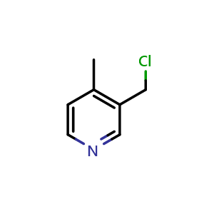 Chemical structure of 3-(chloromethyl)-4-methylpyridine , CAS 45658-41-1, AChemBlock S75492