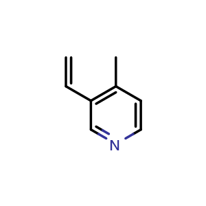 Chemical structure of 3-ethenyl-4-methylpyridine , CAS 45658-39-7, AChemBlock S75493