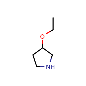 Chemical structure of 3-ethoxypyrrolidine , CAS 45592-49-2, AChemBlock S75495