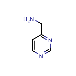 Chemical structure of pyrimidin-4-ylmethanamine , CAS 45588-79-2, AChemBlock S75496