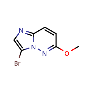 Chemical structure of 3-Bromo-6-methoxyimidazo[1,2-b]pyridazine , CAS 453548-63-5, AChemBlock S75507