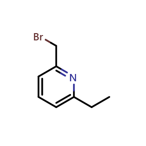 Chemical structure of 2-(bromomethyl)-6-ethyl-pyridine , CAS 442910-30-7, AChemBlock S75529
