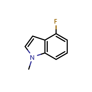 Chemical structure of 4-fluoro-1-methyl-1H-indole , CAS 441715-34-0, AChemBlock S75533