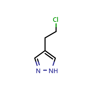 Chemical structure of 4-(2-chloroethyl)-1H-pyrazole , CAS 438475-37-7, AChemBlock S75540