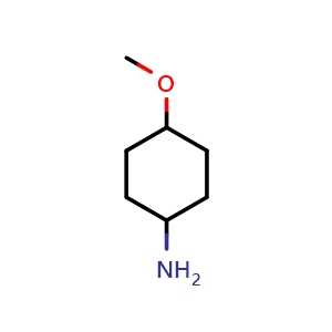 Chemical structure of 4-methoxycyclohexan-1-amine , CAS 4342-46-5, AChemBlock S75556