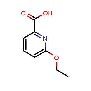 Chemical structure of 6-ethoxypyridine-2-carboxylic acid , CAS 42955-22-6, AChemBlock S75569