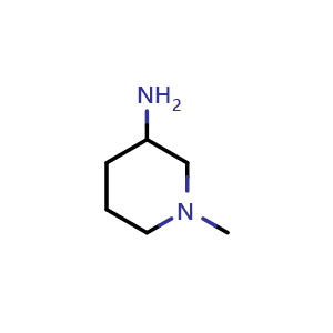 Chemical structure of 1-methylpiperidin-3-amine , CAS 42389-57-1, AChemBlock S75589