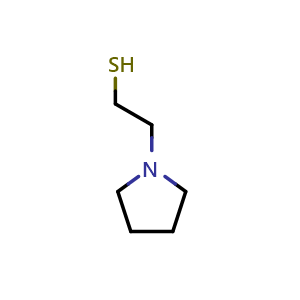 Chemical structure of 2-(pyrrolidin-1-yl)ethane-1-thiol , CAS 42302-16-9, AChemBlock S75591
