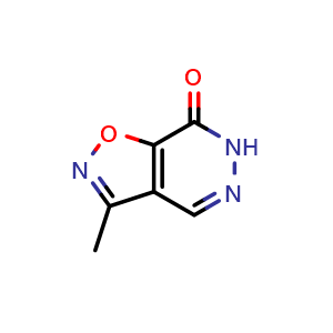 Chemical structure of 3-methyl-6H-isoxazolo[4,5-d]pyridazin-7-one , CAS 421595-19-9, AChemBlock S75596