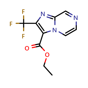 Chemical structure of ethyl 2-(trifluoromethyl)imidazo[1,2-a]pyrazine-3-carboxylate , CAS 420119-54-6, AChemBlock S75604