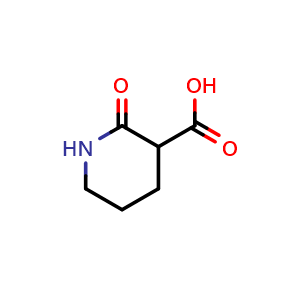 Chemical structure of 2-oxopiperidine-3-carboxylic acid , CAS 41888-21-5, AChemBlock S75612