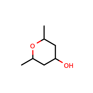 Chemical structure of 2,6-dimethyloxan-4-ol , CAS 41866-70-0, AChemBlock S75614
