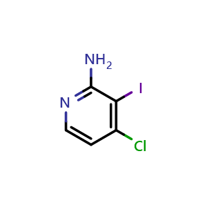Chemical structure of 4-Chloro-3-iodopyridin-2-amine , CAS 417721-69-8, AChemBlock S75621