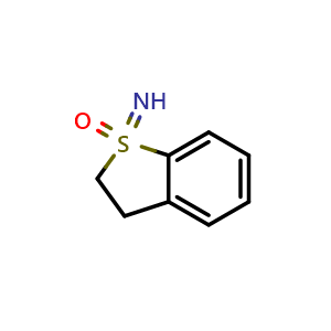 Chemical structure of 1-imino-2,3-dihydro-1H-1l4-benzo[b]thiophene 1-oxide , CAS 41469-51-6, AChemBlock S75631