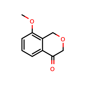 Chemical structure of 8-methoxy-3,4-dihydro-1H-2-benzopyran-4-one , CAS 412018-72-5, AChemBlock S75646