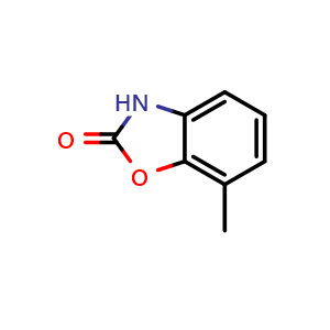 Chemical structure of 7-methyl-2,3-dihydro-1,3-benzoxazol-2-one , CAS 40925-60-8, AChemBlock S75665