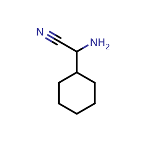 Chemical structure of 2-amino-2-cyclohexylacetonitrile , CAS 40651-95-4, AChemBlock S75680