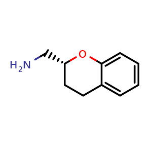 Chemical structure of [(2R)-3,4-dihydro-2H-1-benzopyran-2-yl]methanamine , CAS 404337-71-9, AChemBlock S75701
