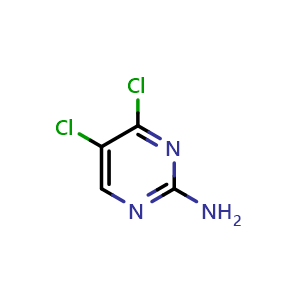 Chemical structure of 4,5-Dichloropyrimidin-2-amine , CAS 403854-21-7, AChemBlock S75703