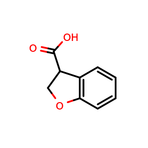 Chemical structure of 2,3-dihydro-1-benzofuran-3-carboxylic acid , CAS 39891-55-9, AChemBlock S75731