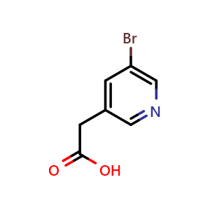 Chemical structure of 2-(5-bromo-3-pyridyl)acetic acid , CAS 39891-12-8, AChemBlock S75733