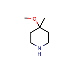 Chemical structure of 4-methoxy-4-methylpiperidine , CAS 3970-72-7, AChemBlock S75753