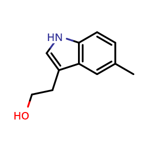 Chemical structure of 2-(5-methyl-1H-indol-3-yl)ethan-1-ol , CAS 39595-23-8, AChemBlock S75763