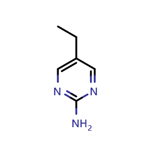 Chemical structure of 5-ethylpyrimidin-2-amine , CAS 39268-71-8, AChemBlock S75772