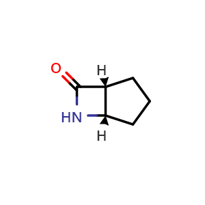 Chemical structure of (1R,5S)-6-azabicyclo[3.2.0]heptan-7-one , CAS 39155-94-7, AChemBlock S75780