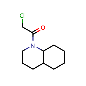 Chemical structure of 2-chloro-1-(decahydroquinolin-1-yl)ethan-1-one , CAS 39086-68-5, AChemBlock S75786