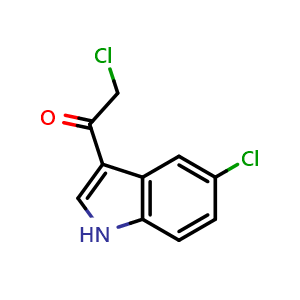 Chemical structure of 2-chloro-1-(5-chloro-1H-indol-3-yl)ethan-1-one , CAS 38693-11-7, AChemBlock S75805