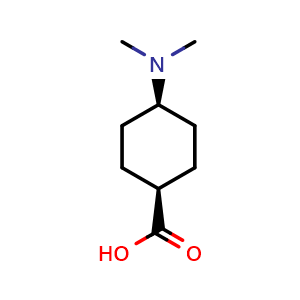 Chemical structure of cis-4-(dimethylamino)cyclohexanecarboxylic acid , CAS 38605-38-8, AChemBlock S75808