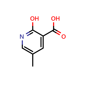 Chemical structure of 2-hydroxy-5-methylpyridine-3-carboxylic acid , CAS 38076-77-6, AChemBlock S75832