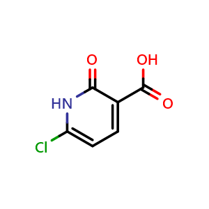 Chemical structure of 6-chloro-2-oxo-1H-pyridine-3-carboxylic acid , CAS 38076-76-5, AChemBlock S75833