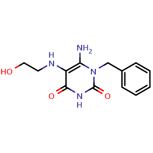 6-amino-1-benzyl-5-[(2-hydroxyethyl)amino]-1,2,3,4-tetrahydropyrimidine-2,4-dione