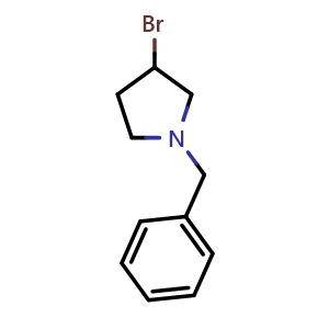 Chemical structure of 1-benzyl-3-bromopyrrolidine , CAS 38042-74-9, AChemBlock S75837