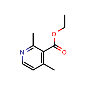 Chemical structure of ethyl 2,4-dimethylpyridine-3-carboxylate , CAS 37669-78-6, AChemBlock S75855