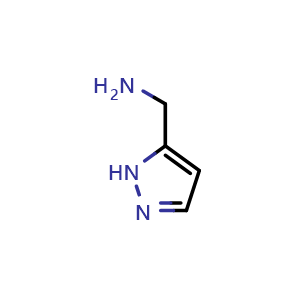 Chemical structure of 1H-pyrazol-5-ylmethanamine , CAS 37599-58-9, AChemBlock S75859