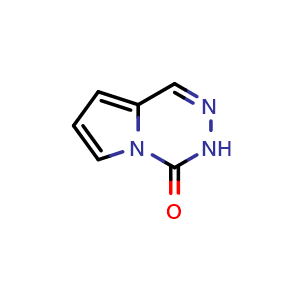 Chemical structure of 3H,4H-pyrrolo[1,2-d][1,2,4]triazin-4-one , CAS 37526-43-5, AChemBlock S75861