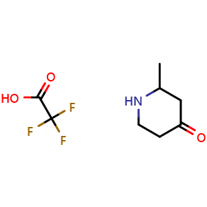Chemical structure of 2-methylpiperidin-4-one; trifluoroacetic acid , CAS 374919-87-6, AChemBlock S75863